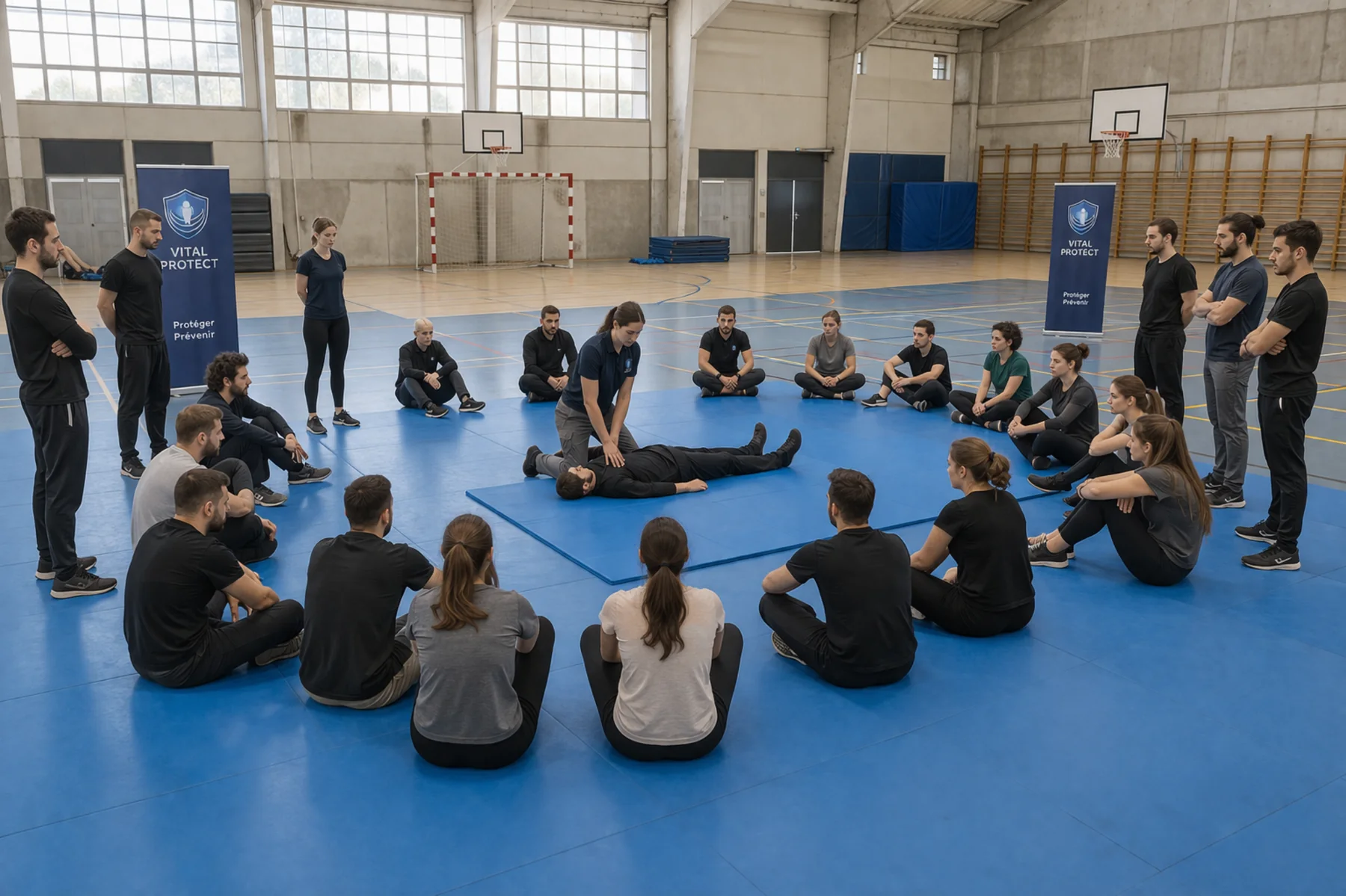 Atelier d’assistance et de mise en sécurité pendant une formation