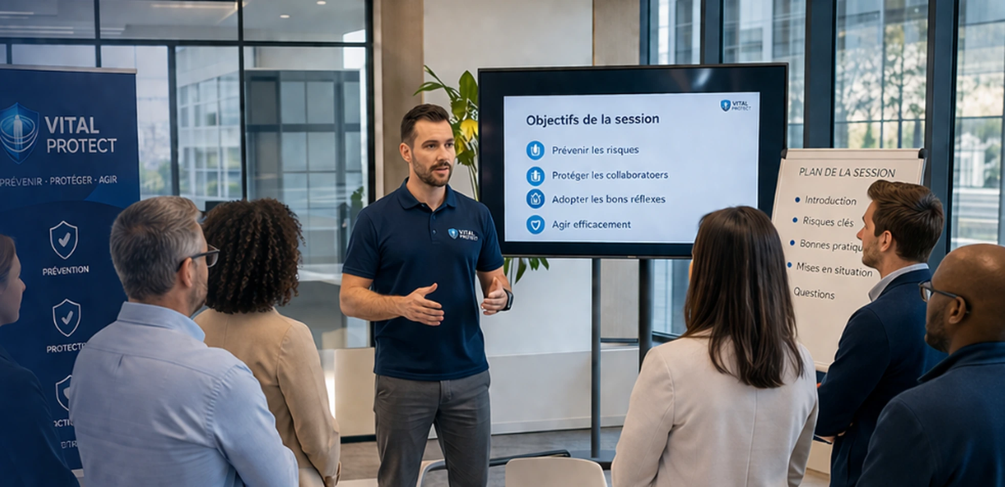 Formation Vital Protect avec message Prévenir Protéger Agir